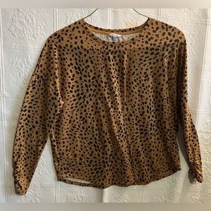 Size M Crown & Ivy Top Shirt Leopard Print